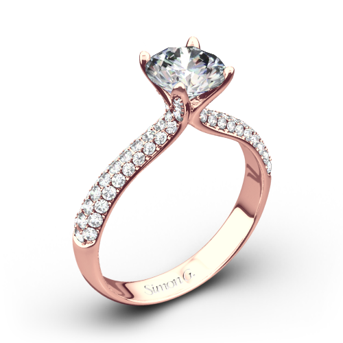 Simon G. TR431 Caviar Diamond Engagement Ring