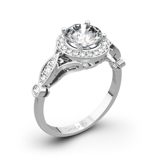 Simon G. TR523 Passion Halo Diamond Engagement Ring