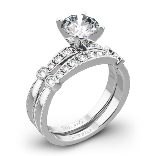 Simon G. MR1546-D Delicate Diamond Wedding Set