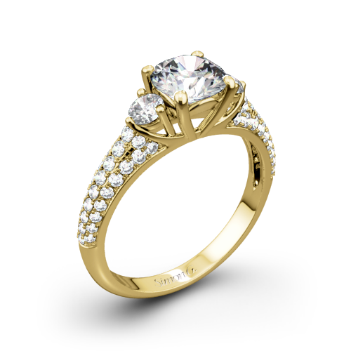 Simon G. MR2208 Caviar Three Stone Engagement Ring
