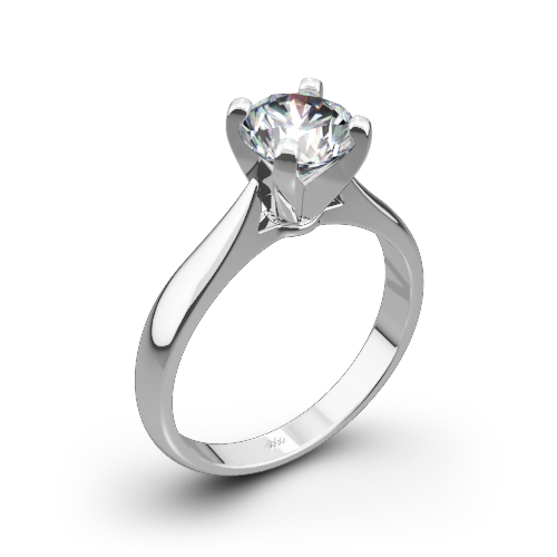 Sleek Line Solitaire Engagement Ring