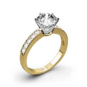 Bead-Set Diamond Engagement Ring