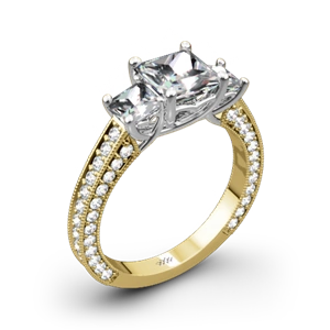Clara Ashley Three Stone Engagement Ring for Princess