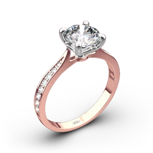 Legato Sleek Line Pave Diamond Engagement Ring