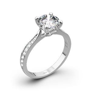 Legato Sleek Line Pave Diamond Engagement Ring