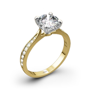 Legato Sleek Line Pave Diamond Engagement Ring