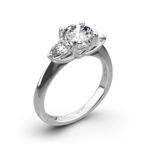 Ritani 1RZ1010P Three Stone Engagement Ring with Pear-Cut Diamonds
