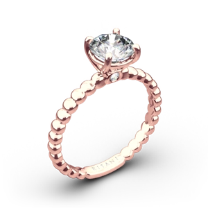 Ritani 1RZ1325 Surprise Diamond Beaded Solitaire Engagement Ring