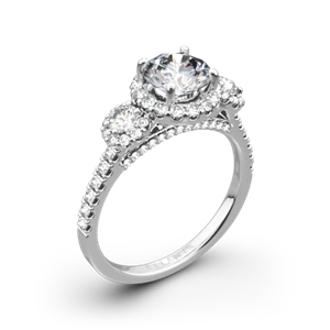 Ritani 1RZ1326 Halo Three Stone Engagement Ring
