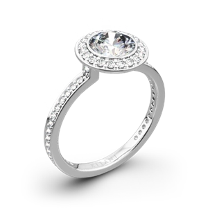 Ritani 1RZ1694 Vintage Halo Micropavé Halo Diamond Engagement Ring