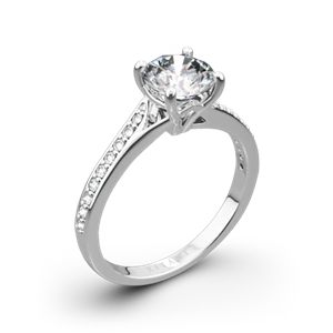 Ritani 1RZ2490 Modern Bypass Micropavé Diamond Engagement Ring