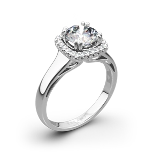 Ritani 1RZ3780 Cushion French-Set Halo Solitaire Engagement Ring