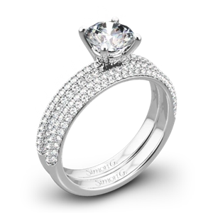 Simon G. LP1935-D Delicate Diamond Wedding Set