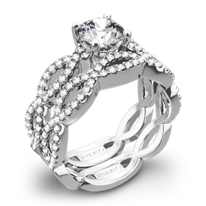 Simon G. MR1596 Fabled Diamond Wedding Set
