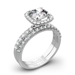 Simon G. MR2132 Passion Halo Diamond Wedding Set