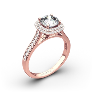 Simon G. MR2395 Passion Halo Diamond Engagement Ring