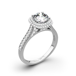 Simon G. MR2395 Passion Halo Diamond Engagement Ring