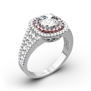 Simon G. MR2453 Passion Double Halo Diamond Engagement Ring