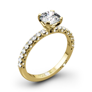 Tacori HT2545RD Petite Crescent Scalloped Millgrain Diamond Engagement Ring