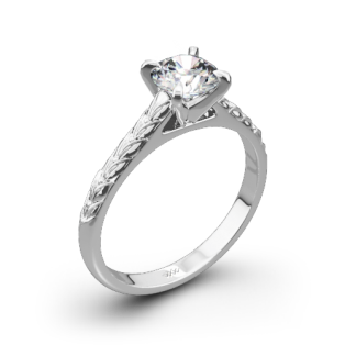 Engraved Cathedral Solitaire Engagement Ring