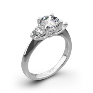 Ritani 1RZ1010P Three Stone Engagement Ring with Pear-Cut Diamonds