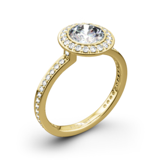 Ritani 1RZ1694 Vintage Halo Micropavé Halo Diamond Engagement Ring