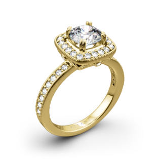 Ritani 1RZ1698 Vintage Cushion Halo Diamond Engagement Ring