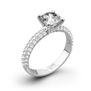 Valoria Rounded Pave Diamond Engagement Ring