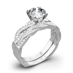 Simon G. MR1498-D Delicate Diamond Wedding Set