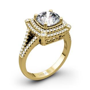Simon G. MR2378-A Passion Double Halo Diamond Engagement Ring