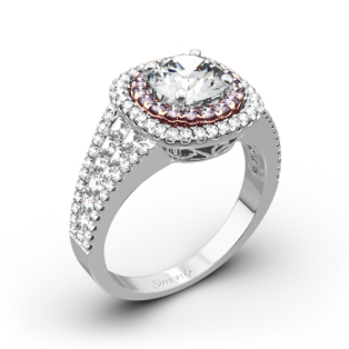 Simon G. MR2453 Passion Double Halo Diamond Engagement Ring