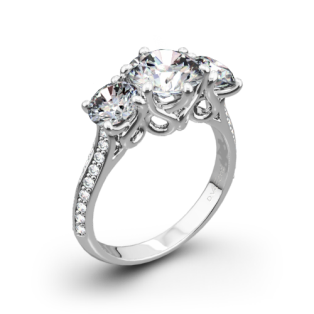 Vatche 324 Swan Three Stone Engagement Ring