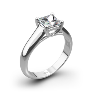 X-Prong Solitaire Engagement Ring for Princess