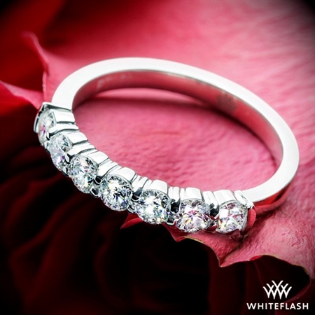 Seven Stone Shared-Prong Diamond Wedding Ring