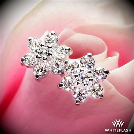 Flower Cluster Diamond Earrings