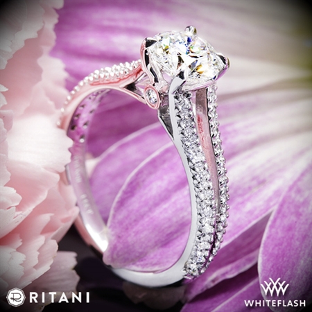 Ritani 1RZ2488 Double French-Set V Diamond Engagement Ring