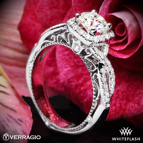 Verragio AFN-5005CU-2 4 Prong Cushion Halo Diamond Engagement Ring