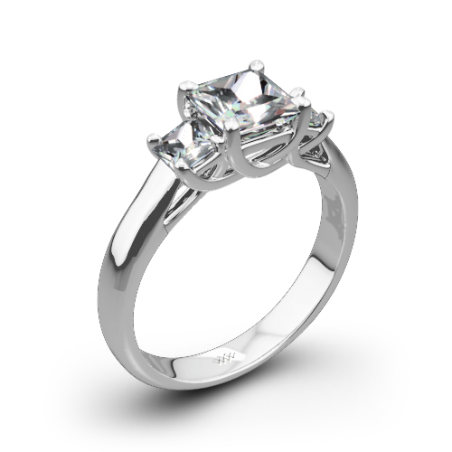 Trellis Three Stone Engagement Ring for Princess