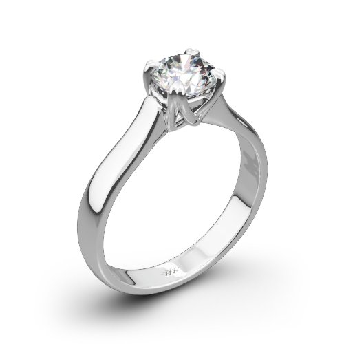 W-Prong Solitaire Engagement Ring