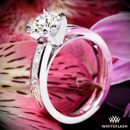 Princess Channel-Set Diamond Engagement Ring