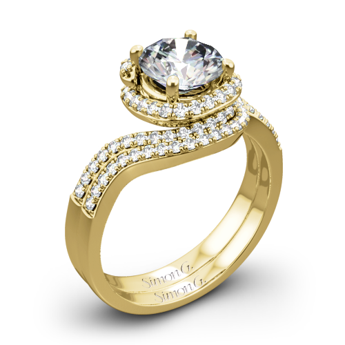 Simon G. MR2533 Passion Halo Diamond Wedding Set