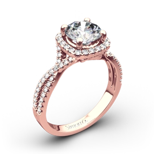 Simon G. NR468 Passion Halo Diamond Engagement Ring