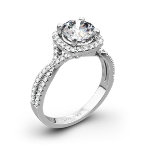 Simon G. NR468 Passion Halo Diamond Engagement Ring