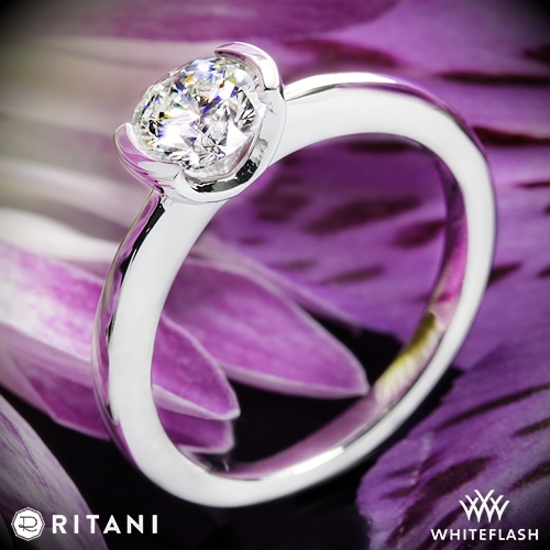 Ritani 1RZ1065 Semi Bezel-Set Solitaire Engagement Ring