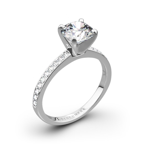 Benchmark LCP1 Small Pave Diamond Engagement Ring