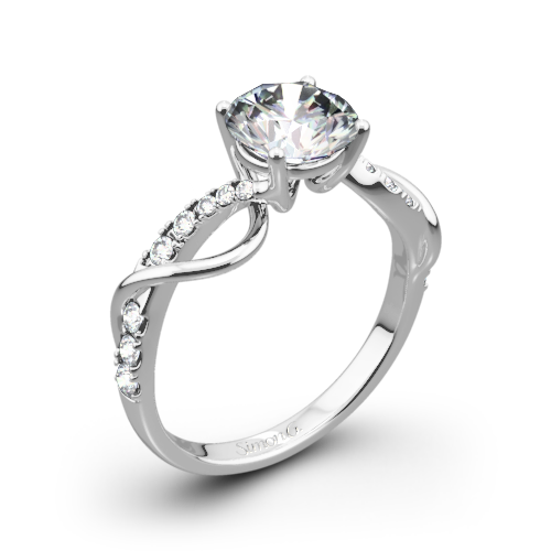 Simon G. MR2526 Fabled Crisscross Diamond Engagement Ring