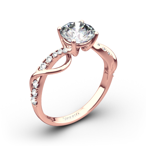 Simon G. MR2526 Fabled Crisscross Diamond Engagement Ring