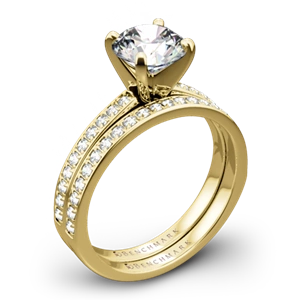 Benchmark LCP1 Small Pave Diamond Wedding Set