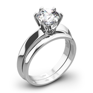 Knife-Edge Solitaire Wedding Set