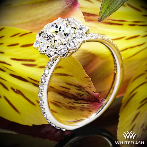 Lotus halo discount engagement ring